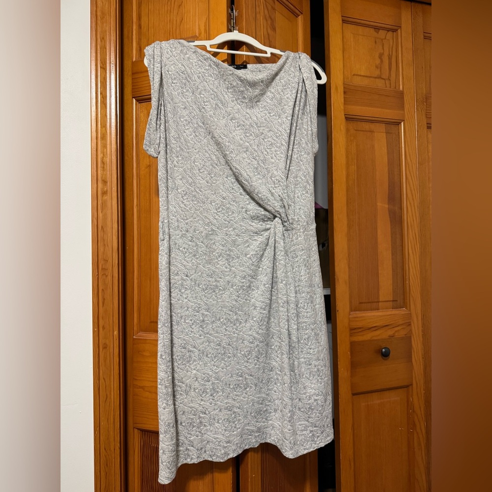MNG Suit Gray Asymmetrical Sheath Dress Sleeveless Casual